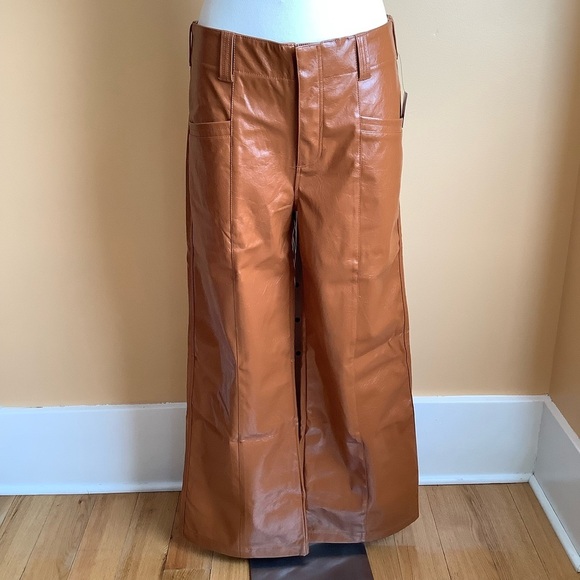 FREE PEOPLE Star Crossed Lovers Faux Leather Pants Size 8 - Picture 2 of 14